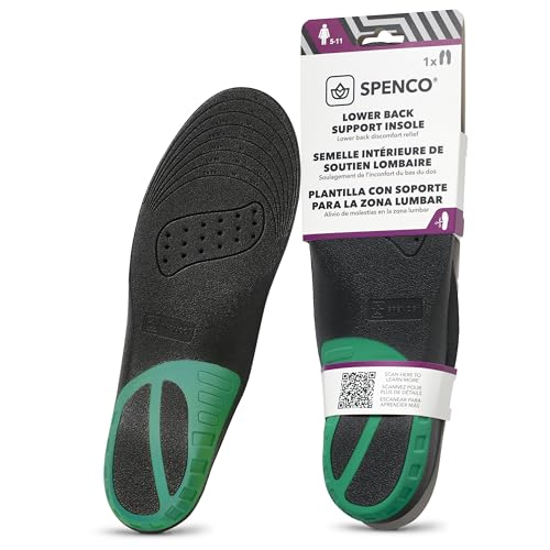 Spenco Lower Back Support Insole (FSA&HSA Eligible),Arch Support- Deep Heel Cupping - Breathability -Trim-to-Fit Sizing- Women's 5-11 - size: Women's 5-11