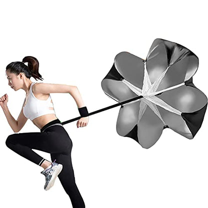 Resistance Parachute Speed Parachute, Running Parachute Resistance Trainer, Football/Track and Field Training Resistance Parachute, for Kids/Adult(Color:Black) - color: Black