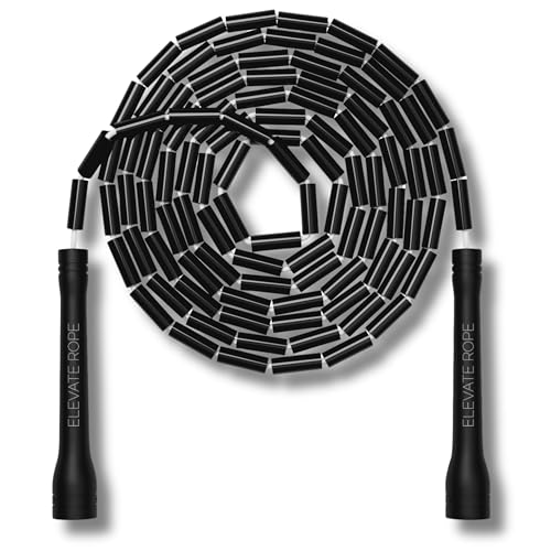 Pro-Grade Beaded Jump Rope for Beginners - color: Black