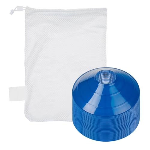 Champion Sports Set of 25 Blue Cones with Mesh Bag