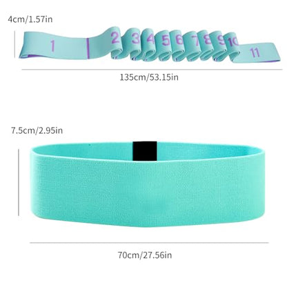 Glute Bands and Stretch Strap Set, Booty Band with 11 Loop Stretch Band for Women, Pilates, Yoga, Leg and Glute Workout, Flexibility Training and Home Exercise - color: Blue+Green