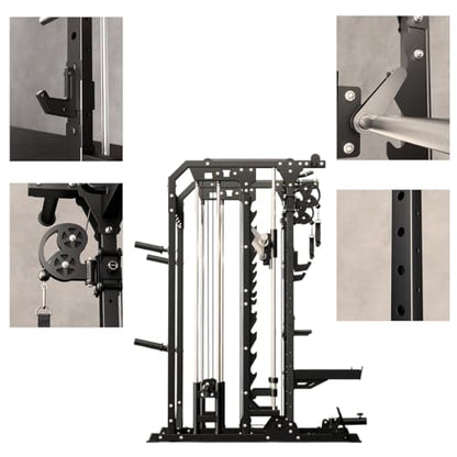 All-in-One B52 Standard Home Gym Smith Machine | with Power Rack, Cable Crossover, Dual Pulley System, Landmine, and Multi-Grip Pull-Up Bar – Heavy-Duty Fitness Equipment