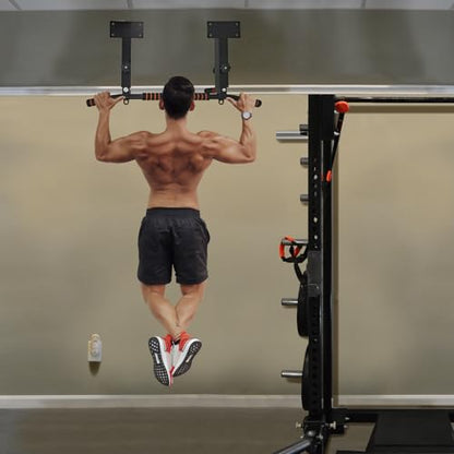 ptlsy Wall Mounted Pull Up Bar Multifunctional with Multi-grip Chin Up Bar Heavy Duty Dip Station for Home Gym Indoor Workout, Fitness Equipment, Dip Stand Supports to 440 Lbs - style: Joist Mounted Style