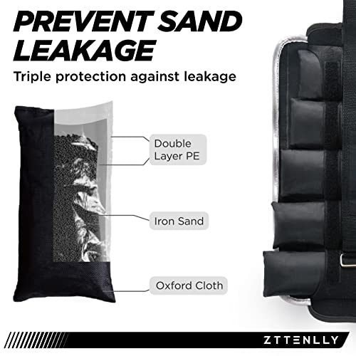 Adjustable Ankle Weights 1-5/10/15/20LBS Pair with Carry Bag - Breathable Fabrics, Reflective Trim - Strength Training Leg Wrist Arm Ankle Walking Weights Sets for Women Men Kids - color: Black, size: 10 lbs Pair (5 lbs Each)