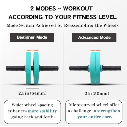Ab roller wheel abdominal exercise core workout weight loss no noise easy to assembling light weight perfect home gym equipment for men & women
