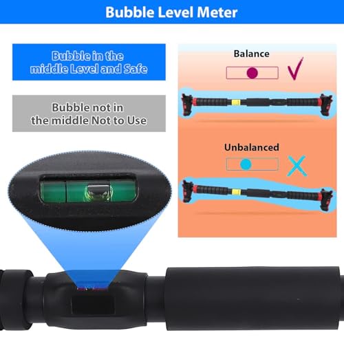 Garvee Pull Up Bar for Doorway,Adjustable Chin Up Bar for with Level Meter - color: Red 3