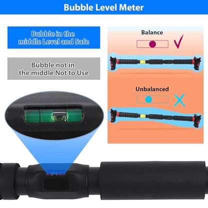 Garvee Pull Up Bar for Doorway,Adjustable Chin Up Bar for with Level Meter - color: Red 3