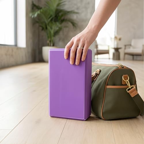 Toyvian Yoga Block High Density Eva Non-Slip Pilates Brick for Stretching Balance and Flexibility Lightweight Exercise Aid for Yoga and Pilates 8.97 X 5.98 X 2.99 in Purple