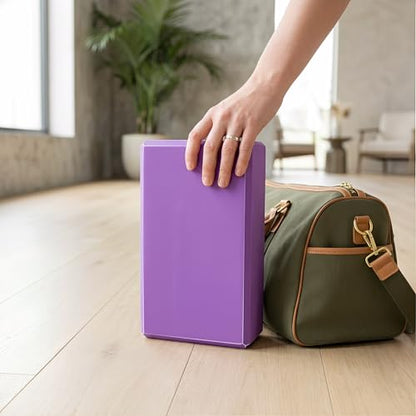 Toyvian Yoga Block High Density Eva Non-Slip Pilates Brick for Stretching Balance and Flexibility Lightweight Exercise Aid for Yoga and Pilates 8.97 X 5.98 X 2.99 in Purple