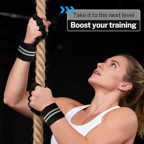 Workout Gloves with Wrist Wraps for Men & Women – Ventilated Weight Lifting Gloves for Anti-Sweat Gym Fitness, Cross Training & Hand Support - size: X-Large