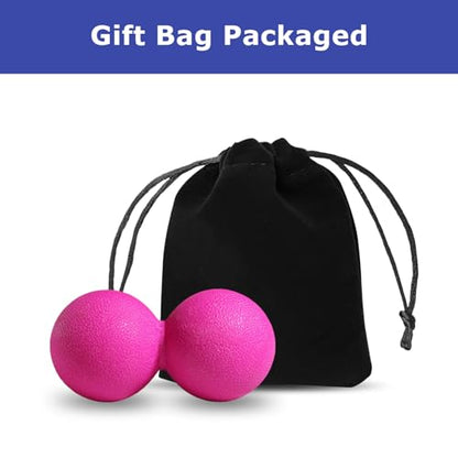 GOGO Peanut Massage Ball for Myofascial Release, Black Double Lacrosse Fascia Balls for Back Feet Trigger Point Therapy, Deep Tissue
