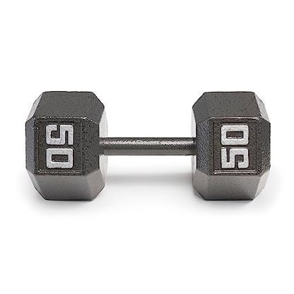 Marcy Cast Iron Hex Dumbbells Collection - Available size from 3-lb to 100-lb, SOLD INDIVIDUALLY - style: 50lbs