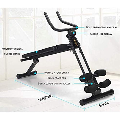 Cardio Abdominal and Back Trainer Abdomen Bench Foldable Home Fitness Equipment Indoor Sports Supine Board Multi-Function Mountain Climbing Machine