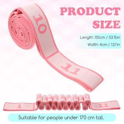 Gjinxi Stretching Strap with Loops Elastic Yoga Stretch Band Multi-Loop Physical Therapy Belt Equipment for Flexibility Exercise Training Leg Stretching Dance Fitness Home Workout Pilates Ballet