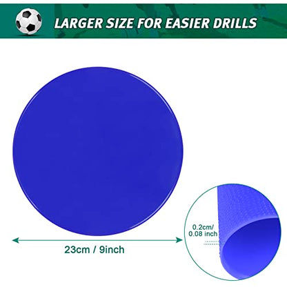 Poly Spots 4 Inch & 9 Inch Non-Slip Flat Cones Spot Markers for Gym Floor - style: Blue 12 Pcs 9inch