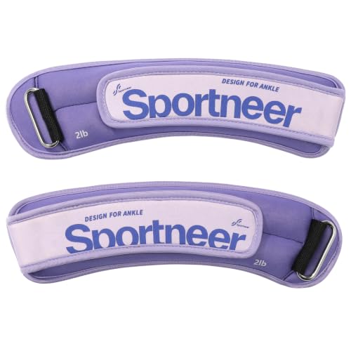 Sportneer Ankle Weights 0.5/1/2/3/5 LBS 1 Pair Wrist Leg Arm Weights - color: Purple, size: 2 lb x 2