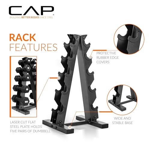 CAP Barbell Neoprene Dumbbell Weights Pairs & Sets | Black - style: 56 lb Set