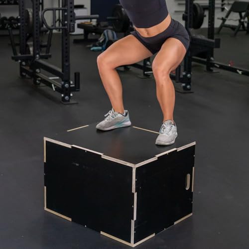 Titan Fitness Wooden Plyometric Box, 20in 24in 30in, Pro-Duty Plyo Box, Jump Step-Up Box Squat, Home Garage Gym Training
