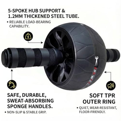 Ultimate Core Strength Wheel - Professional Ab Roller for Intense Home Workouts with Knee Support, Build Rock-Solid Abs & Total-Body Power