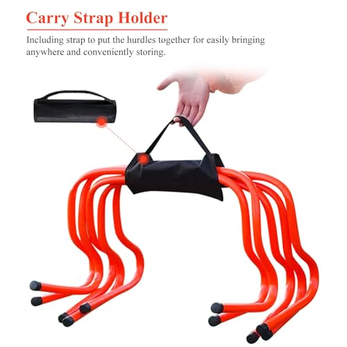 5 PCS Speed Training Hurdles Fitness & Speed Training Equipment,Agility Hurdles Training Equipment,Indoor Outdoor Sports Practice Hurdles with Carry Strap