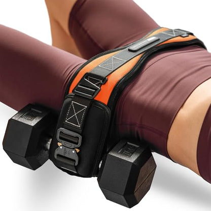 Premium Hip Thrust Belt + Badonka Band Protective Sleeves Premium Glute & Hip Abductor Bundle (Includes 3 Fabric Booty Bands)