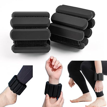 Ankle Weights for Women Man, 1 Pair Wrist Weights 2lbs (1lb Each) for Home Gym Fitness Pilates, Hand and Leg Weights with Adjustable Strap, Breathable & Comfortable Arm Weights