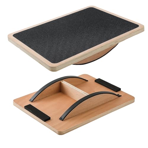 Balance Board Wobble Board for Adults and Kids - Anti-Slip 350LBS Balance Board for Physical Therapy,Balance Training,Posture Correction,Standing Desk Core Strength Wooden Balance Rocker Board