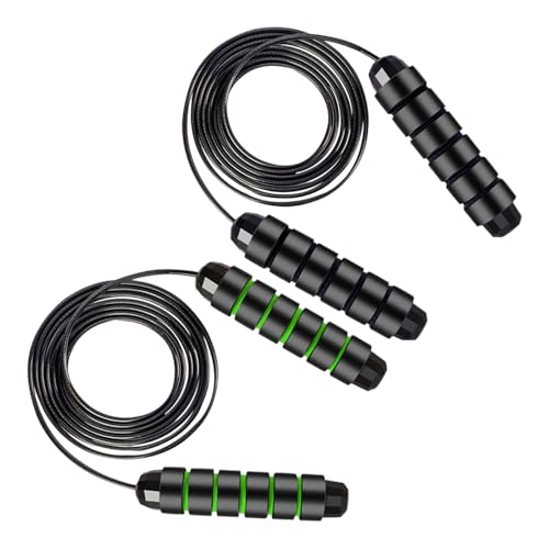 Adjustable Jump Ropes for Fitness, Tangle-Free Jumping Rope, Swivel Speed Skipping Rope with Comfortable Foam Handles, Steel Workout Jump Ropes for Women Men Home Gym Exercise & Slim Body