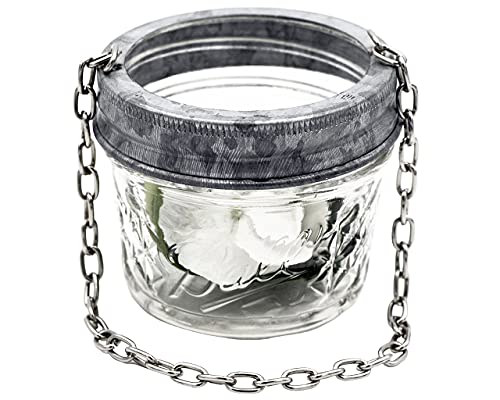Galvanized Bands with Chain For Hanging Mason Jars, Rustic Farmhouse Decor by Mason Jar Lifestyle (Regular Mouth, 6 Pack) - size: Regular Mouth