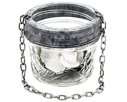 Galvanized Bands with Chain For Hanging Mason Jars, Rustic Farmhouse Decor by Mason Jar Lifestyle (Regular Mouth, 6 Pack) - size: Regular Mouth
