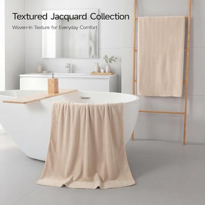 ecolook Microfiber Bath Towels Set of 2, 31 x 63 Inch Extra Large Bath Towel Set, Super Soft & Highly Absorbent, Quick Dry Lightweight Towels for Bathroom, Gym, Spa, Pool & Travel, Camel