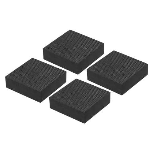 PATIKIL Rubber Anti-Vibration Pads, 4 Pcs Square Vibration Isolation Mats 1.97" x 1.97" x 0.6" for HVAC, Air Conditioner, Air Compressor, Washer, Dryer, Black