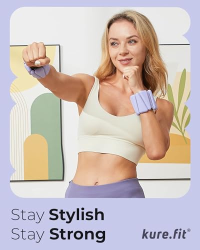 Pilates Weight | Wrist & Ankle Weights for Women | Weighted Bangles | 1LB/ 2LB Each (Set of 2) - color: Lilac, size: 2 LB