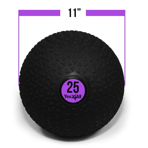 Yes4All Slam Balls, 10-40lb Weighted Ball Weight, Durable PVC Sand Filled Workout Dynamic Slam Ball for Strength Training, Triangle, Black, 25lbs - color: C. Triangle Black, style: E. 25lbs
