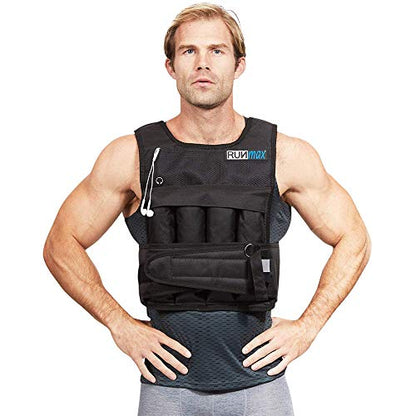 RUNmax 20LBS - 150LBS Adjustable Weighted Vest Wtih Shoulder Pads Option for Men and Women - size: 20 lbs WITHOUT SHOULDER PADS