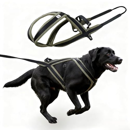 Weight Pulling Dog Harness for Dogs - Dog Pulling Harness for Sled & Running Training (Forest Green,L)