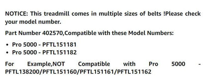 Treadmill (Running Belt) Walking Belt Compatible with Proform Pro 5000,Part Number 402570,Model PFTL151181,PFTL151182,(Applicable Models Please Refer to The List) - style: Pro 5000(PFTL15118X)