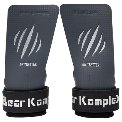 Bear KompleX No Hole Hand Grips - Non-Slip Fingerless Gymnastics Grips for Weight Lifting, Pull-ups & Cross Training | Lightweight, Padded Wrists & Foldable Grip. - size: Large