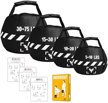 Elite Kettlebell Sandbag - Heavy Duty Sand Weights Bag for Cross Training, Strength Training, Workout, Functional Fitness, Adjustable Weight, Durable Training Equipment for Home & Gym (UN-FILLED) - size: 1.3 Pounds