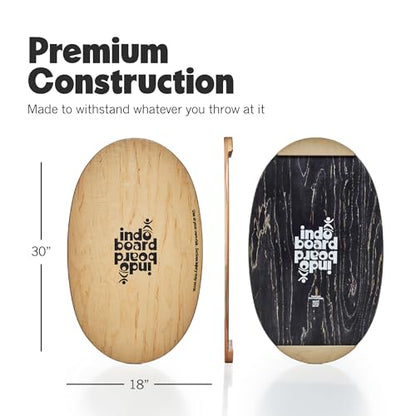 The Original Indo Board - Balance Board Trainer for Core Strength, Stability & Athletic Performance - Surfing, Skateboarding, Snowboarding, Yoga, Physical Therapy & More. Includes Board and Roller.