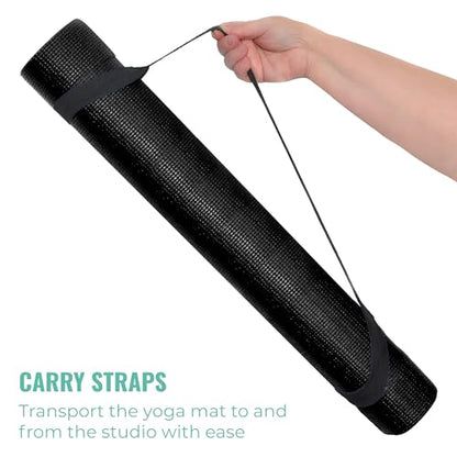 12-Pack Classic Yoga Mat With Carrying Strap, 68" x 24" Non Slip Exercise Mat, 4mm Thick Gym Mat, Bulk Non Toxic Yoga Mats for Home Workout, Schools, Classroom, and Studios