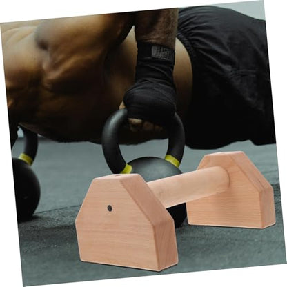 Yardwe Workout Handles Push up Handles for Floor 2pcs Wooden Push up Bar for l Sits Jump Throughs Handstand Pushups and Calisthenics Fitness Wood Parallettes Set