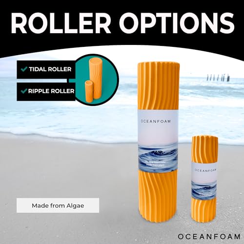 Tidal Roller - Gold - Muscle Massage Foam Roller for Back Pain & Stretching - Firm and Ergonomic Wide Wave Textured - Yoga, Athletics, & Wellness - Full Size, 20" x 5" - color: Gold