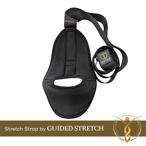 Stretching Strap with Loops and Padded Foot Cradle, Non-Elastic Yoga Strap for Physical Therapy, Hamstring, Calf, Leg and Shoulder Flexibility, Velcro-Free