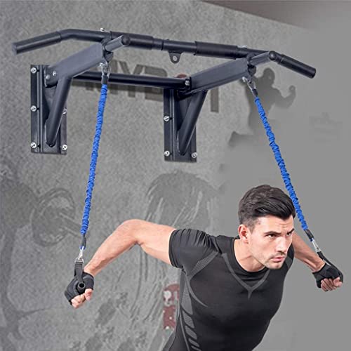 Pull Up Bar, Wall Mounted Metal Chin Up Bar, With Pull Rope And Three Rings, Home Fitness Exercise Bracket, Load 200Kg