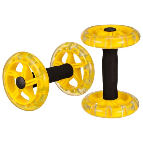 POPETPOP Ab Roller Wheel - Tummy Weight Equipment, Ab Wheel for Core Training, Hand Weights Dumbbell for Men/Women, Home Gym Equipment (Yellow)