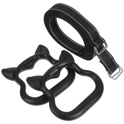 Angoily Gymnastic Rings Set with Adjustable Straps 1m Black Plastic Calisthenics Rings for Pull-ups and Muscle Development Indoor Outdoor Workout Equipment