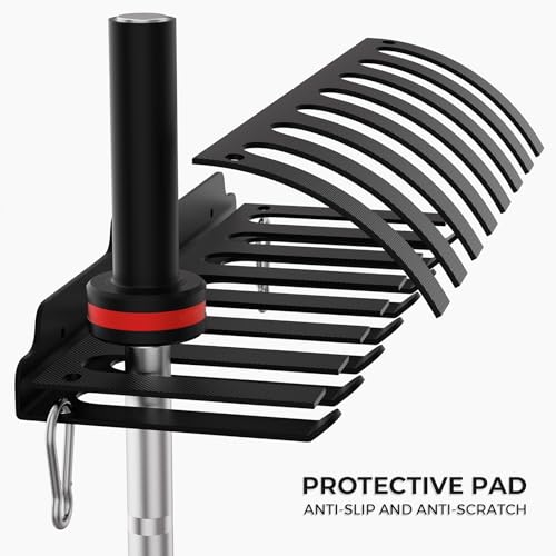 Barbell Wall Holder,Single Barbell wall Mount Hanger,Garage Gym Bar Wall Rack,Vertical Olympic Hanger wall Mount Rack,Space Saving Gym Accessory,Holds Under 33mm Bar Size(Black) - color: Black 8 hooks