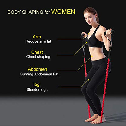 Resistance Bands Set, 15 Pack Exercise Resistance Tubes with Anti-Snap Heavy Duty Protective Nylon Sleeves,20lbs to 40lbs Resistance Tubes,Door Anchor Ankle Strap up to 150lbs