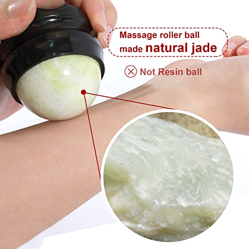 ideayard Cold Massage Roller Ball, Massage Stone Tool Jade Ball for Cold & Heat Relief Sore Muscles, Shoulders, Arms, Neck, Back, Feet, Body - color: Black